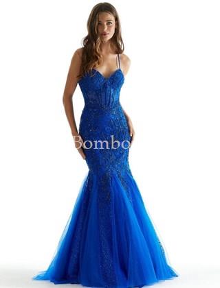 #Morilee vestido sirena azul eléctrico #bombomnoviasmorilee - Imagen 1