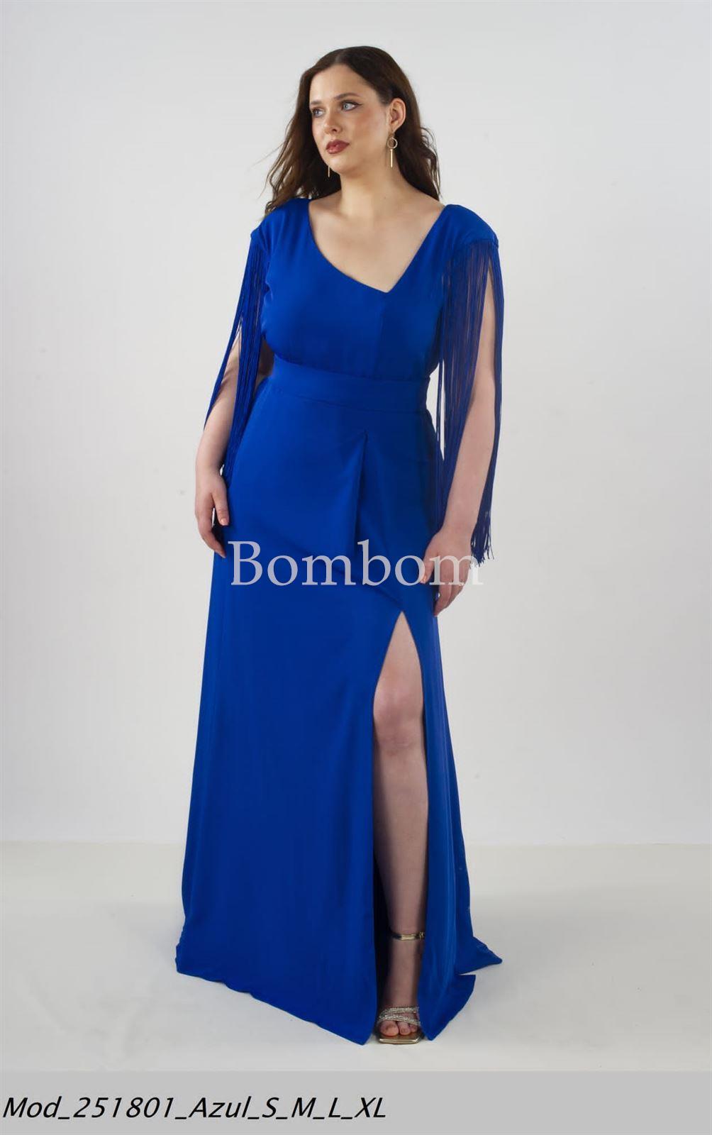 #Vestido asimétrico azul talla grande - Imagen 1