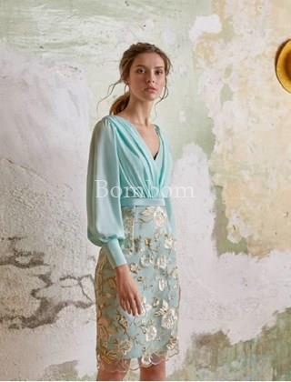 vestido ceremonia turquesa - Imagen 1