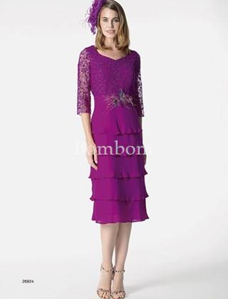 Vestido corto mangas francesa falda de volantes - Imagen 1