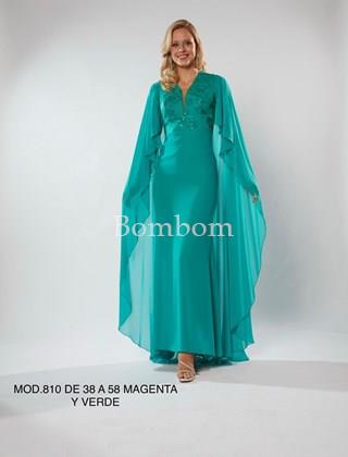 Vestido de madrina con capa , magenta o verde - Imagen 1