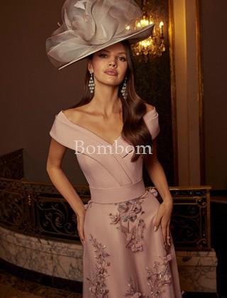 #Vestido de madrina cuello barco #bombomceremonias - Imagen 2