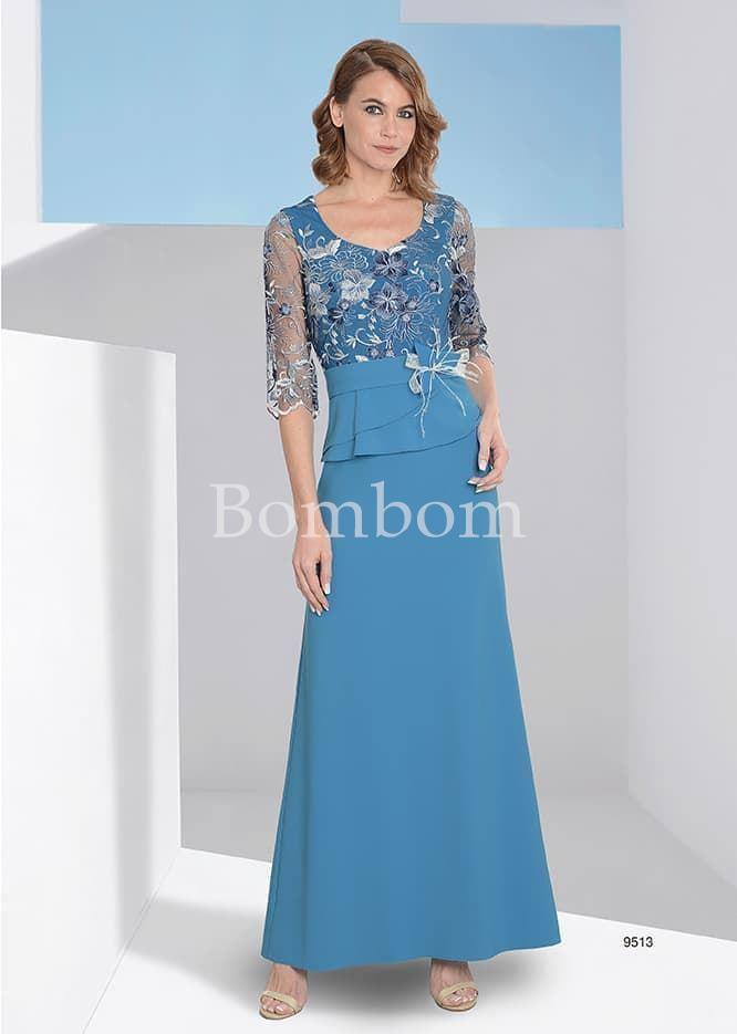 Vestido de madrina elegante azul - Imagen 1