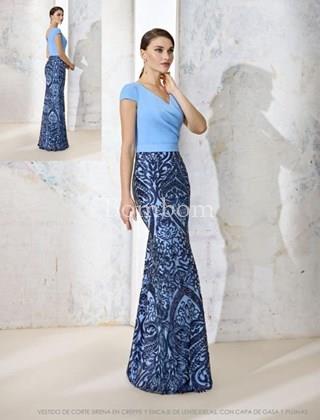 #vestido de madrina elegante con mangas largas - Imagen 1