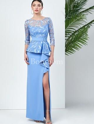 Vestido de madrina elegante con mangas - Imagen 1