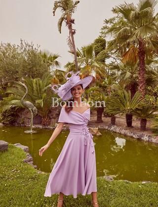 #vestido de madrina lila con mangas cuello barco , Veni infantino #vestidodemadrinaelegante - Imagen 2