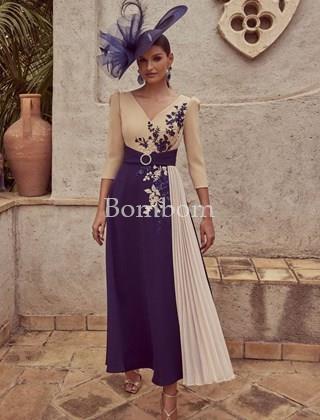 #Vestido de madrina veni infantino elegante #vestido ceremonia con mangas - Imagen 2