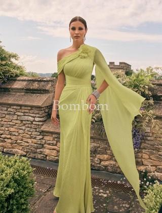 Vestido de madrina verde pistacho - Imagen 1