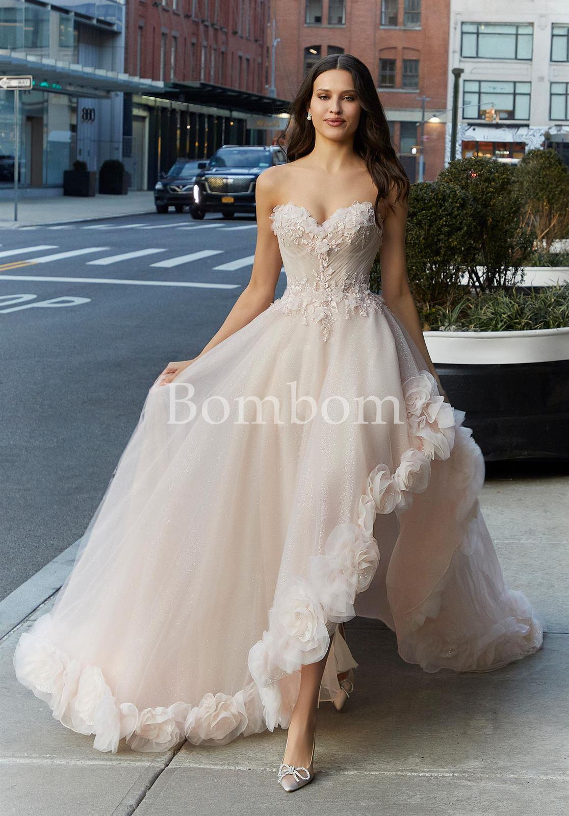 Vestido de novia blanco falda desmontable - Imagen 2