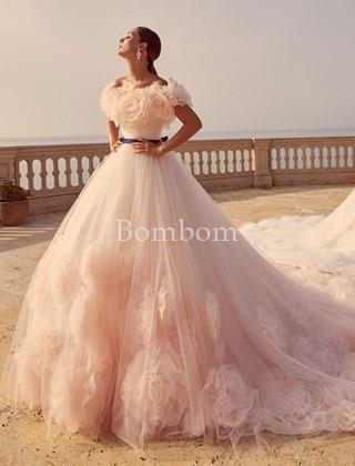 Vestido de novia color rosa - Imagen 1