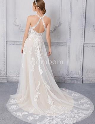 Vestido de novia cuello halter - Imagen 2