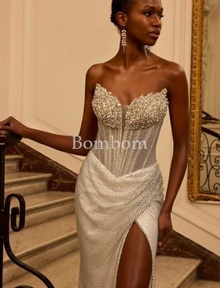 Vestido de novia pedreria corte sirena - Imagen 2