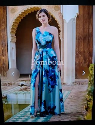 Vestido largo alta costura asimétrico - Imagen 1