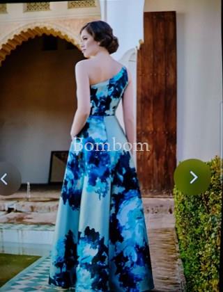 Vestido largo alta costura asimétrico - Imagen 2