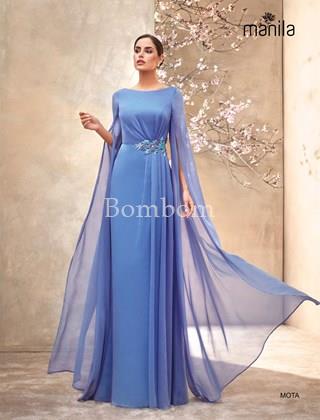 Vestido largo de madrina con mangas - Imagen 1