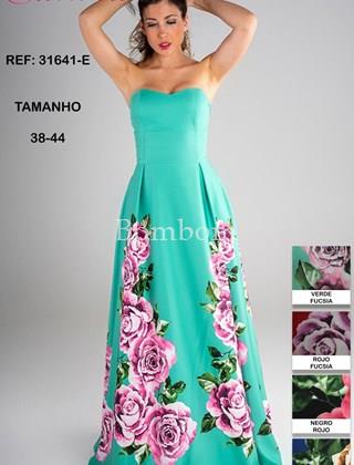 vestido largo estampado mod 31641 - Imagen 1