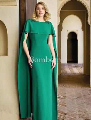 #vestido largo madrina elegante verde - Imagen 1