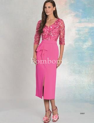 Vestido midi fucsia elegante - Imagen 1