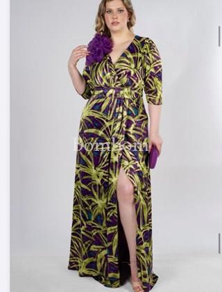 Vestido multicolor de ceremonia con mangas - Imagen 1